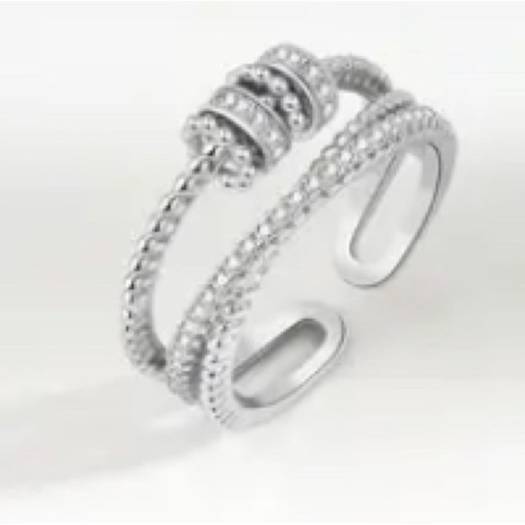 ✨new Sterling Silver Anti Anxiety Fidget Spinner Ring - Picture 1 of 5